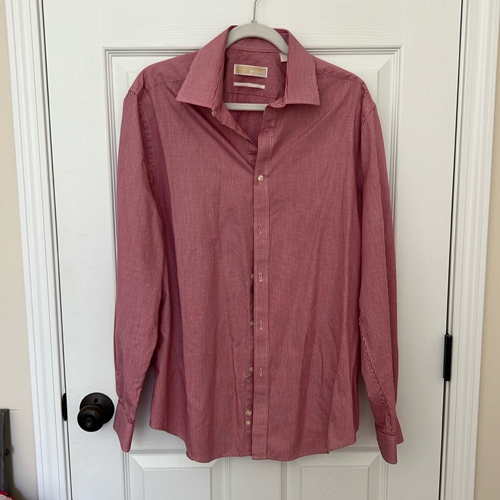 Michael Kors mens button down long sleeved dress shirt 16-16 1/2 34/35